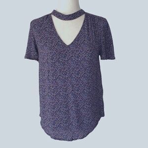 Anthropologie Maeve  Short Sleeve Mandarin Collar Blouse SZ XS NWOT